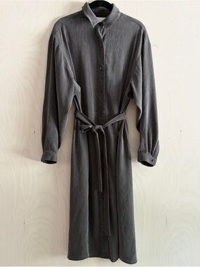 La Garconne Moderne Textured Shirtdress in Japanese Cupro